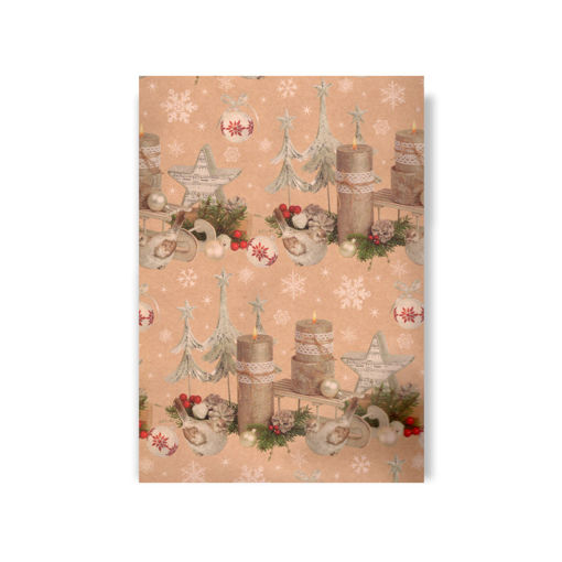Picture of CHRISTMAS WRAPPING PAPER W/CANDELS&TREE